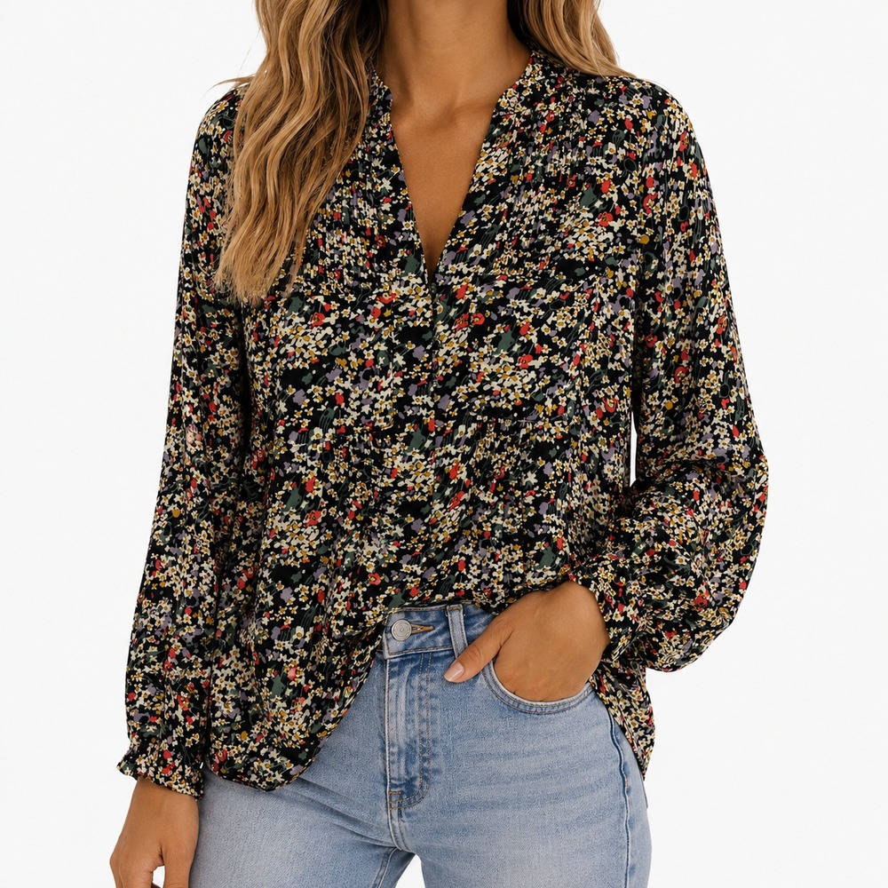 Anthropologie Maeve Matilda Blouse Womens XS Floral V Neck Romantic Festival